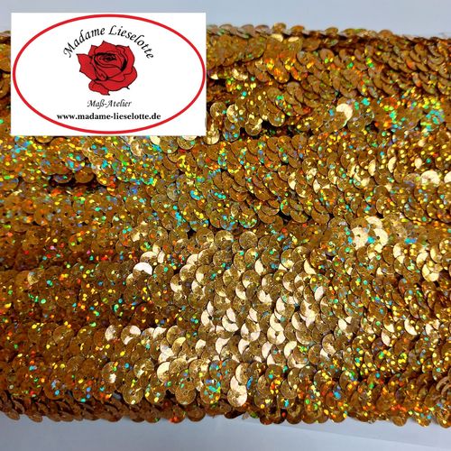 Pailettenband gold-hologram elastisch