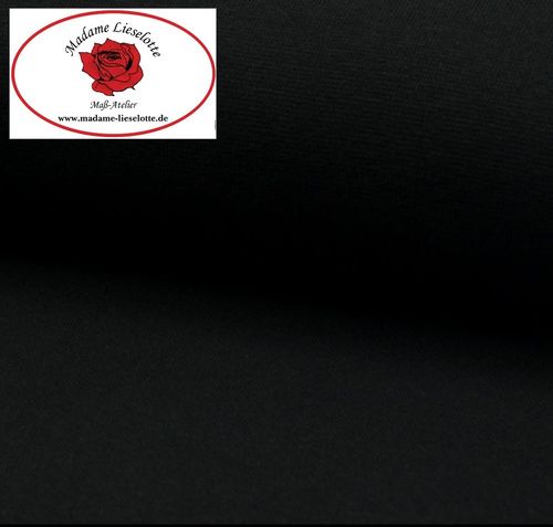 Bündchen Baumwoll-Jersey Rundstrickschlauch schwarz OEKO-TEX® Standard 100 (1stk = 0,25m)