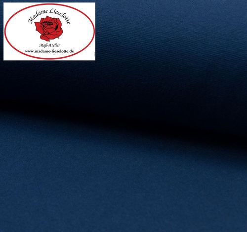 Bündchen Baumwoll-Jersey Rundstrickstoff indigo-blau OEKO-TEX® Standard 100 (1stk=0,25m)