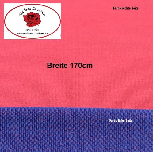 Sweatshirtstoff rot-blau(1stk=0,5m)