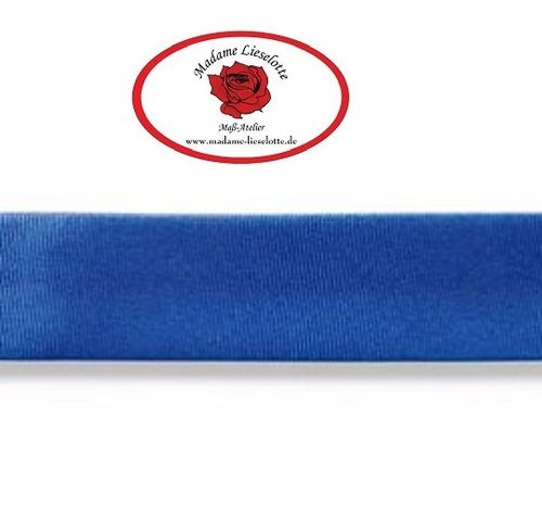 Schrägband Duchesse königsblau 20mm gefalzt OEKO-TEX® Standard 100 (1stk = 0,75m)