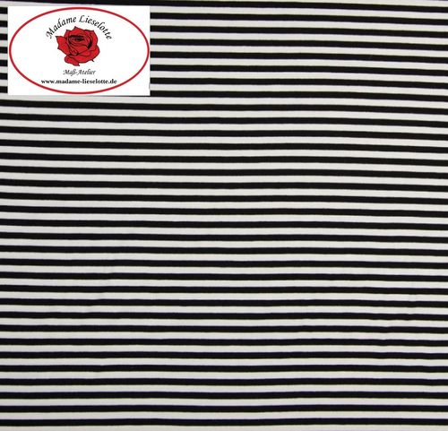 Jersey schwarz/weiß Streifen(1stk=1,3m