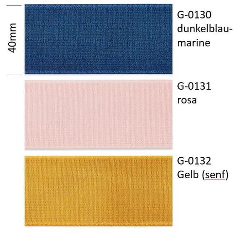 Gummiband-Gürtelgummi B=40mm Prym blau/rosa/gelb (1stk=0,75m)